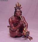 rare antique bergman vienna bronze indian smoking a pipe expedited