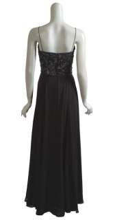 CHETTA B Beaded Silk Chiffon Long Eve Gown Dress 8 NEW  