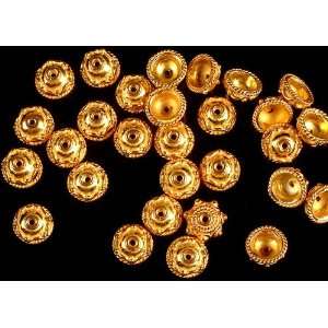 Gold Plated Caps with Knotted Rope (Price Per Six Pieces)   Sterling 