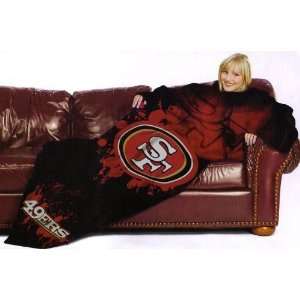   49ers NFL Adult Huddler 71 x 48 Fleece Smoke Snuggie Throw Blanket