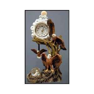  Bald Eagles Snowdome Pendulum Clock