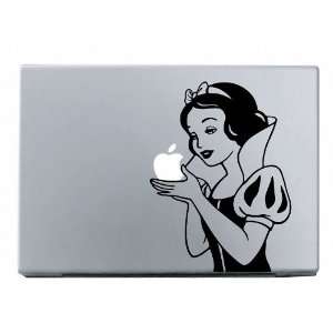 Snow White Black Macbook Decal Mac Apple skin sticker