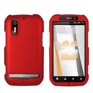 FOR NEW MOTOROLA Electrify MB855 RUBBER RED SKIN ACCESSORY HARD CASE 
