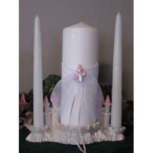 Cinderella Castle Unity and Taper Candles with Pink Accents