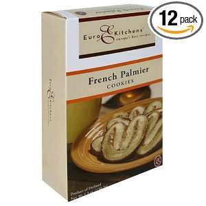 Euro Kitchens Cookies, French Palmier, 5.3 Ounce Boxes (Pack of 12)