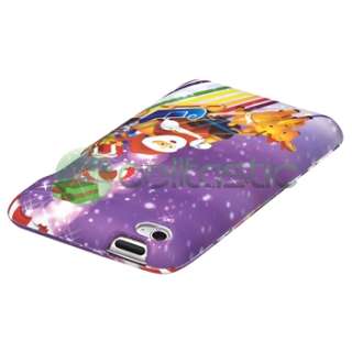 Purple Deer Sleigh Cart Hard Case Cover for iPod Touch 4th Gen 4G 