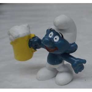    Vintage Pvc Figure  Smurfs Smurf Drinking Beer Toys & Games