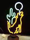 Neon sign lamp Coyote moon cactus wolf Cowboy desert