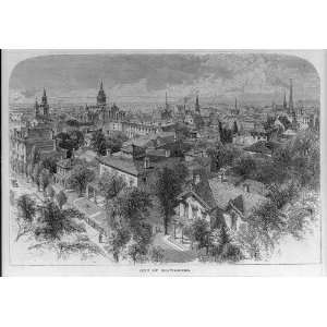  City of Milwaukee,Wisconsin,WI,1874,skyline,buildings 