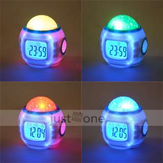 LED Light Star Sky Projection Calendar Music Thermometer LCD Digital 