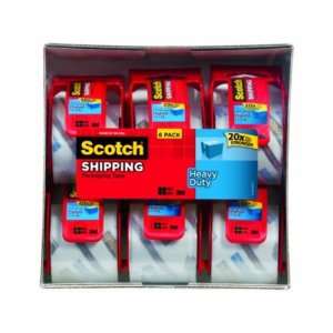Scotch Shipping tape w/ dispenser 6 pack(2in X 1000 in)  