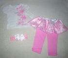 NEW Baby Outfit with Skirt w/Attached Pants, Shirt & Headband #10323