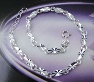Pure Solid Silver 925 Leaf Charm Bracelet SJB4  