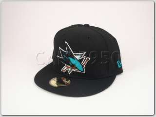 San Jose Sharks New Era 5950 Cap Fitted Hat NHL Black  