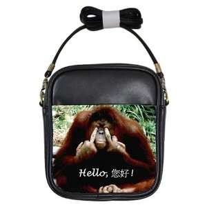  Chinese Hello Funny Ape Orangutan Girl Sling Bag 