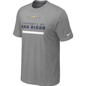 San Diego Chargers Heathered Grey Nike Property Of T Shirt  
