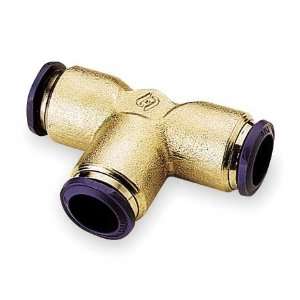 Nickel Plated Brass Push To Connect Fittings Union Tee,3/8 In,Tube,Bra