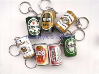Charms Plastic Keychains Beer Can Heineken Singha  