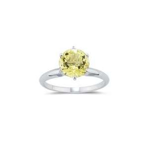   80 Cts Lemon Quartz Solitaire Ring in 14K White Gold 9.5 Jewelry