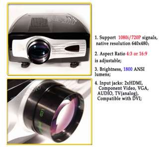   Cinema 1080i HD LCD Projector Home Theater Wii PS3 HDMI TV  