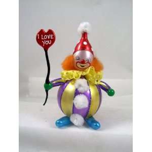  RADKO FOOL FOR LOVE Clown Heart Valentine Glass Ornament 