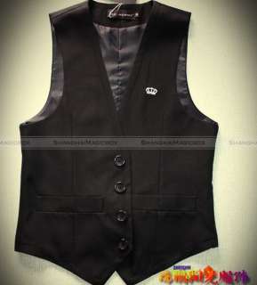 Men Fashion Simple Slim Fit Suit Vest Sleeveless Waistcoat Black New 