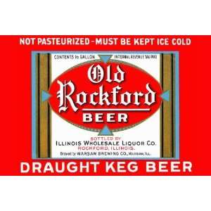  Exclusive By Buyenlarge Old Rockford Beer 12x18 Giclee on 
