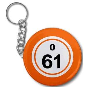 Creative Clam Bingo Ball O61 Sixty one Orange 2.25 Inch Button Style 