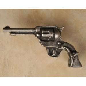  Six Shooter Gun Pewter Cabinet Knob/Pull (Left Face)