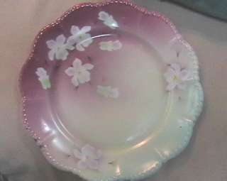 Antique Handpainted Silesia Plate Ceramic Pink Floral  