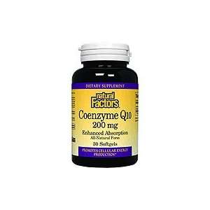 Coenzyme Q10 200mg   Promotes Cellular Energy Production, 30 softgels