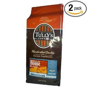 Tullys Coffee Decaffeinated House Blend, Ground, 12 Ounce Bags (Pack 
