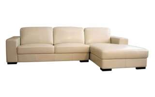 Cream Modern Classic Leather Sectional Sofa Set NEW  