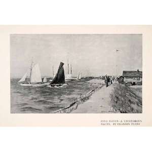  1909 Print Hole Haven Yachtsman Haunt Charles Pears Sail 