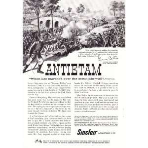 1961 Ad Sinclair Motor Oil Civil War Antietam Lee Bruce 
