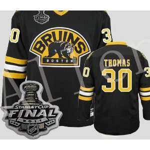 Boston Bruins Staney CUP Final Jersey #30 Thomas Black 3rd Hockey 