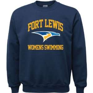 Fort Lewis College Skyhawks Navy Youth Womens Swimming Arch Crewneck 