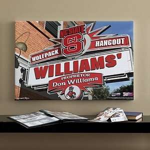 College Football Personalized Pub Sign Canvas   North Carolina State 
