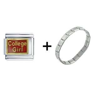  College Girl Red Italian Charm Pugster Jewelry