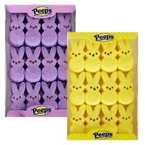 MARSHMALLOW PEEPS BUNNY EASTER CANDY YELLOW 12 PC EACH 3.25 oz  