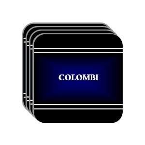 Personal Name Gift   COLOMBI Set of 4 Mini Mousepad Coasters (black 