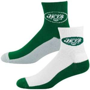  New York Jets Tri color Two Pack Quarter Socks