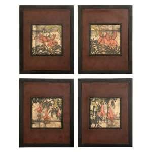   Mini and Silhouette Picture Frames in Red   Set of 4