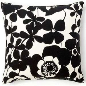  Siggi Poppy Cotton Pillow in Black and White