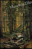 24x36 Ivan Shishkin Brook in Forest Fine Art Tile Mural  