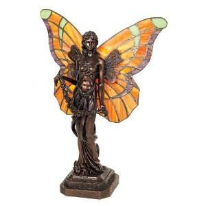   Fairy Sculpture with Amber Tiffany Style Wings