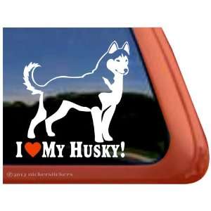  I Love My Husky ~ Siberian Husky Vinyl Window Auto Decal 