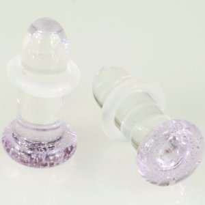  Pair of Glass Single Flared Color Front Plugs 7/16g 