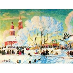     Boris Kustodiev   24 x 18 inches   Shrovetide