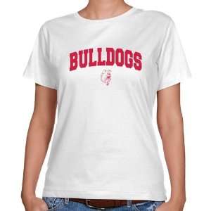  NCAA Ferris State Bulldogs Ladies White Logo Arch Classic Fit T 